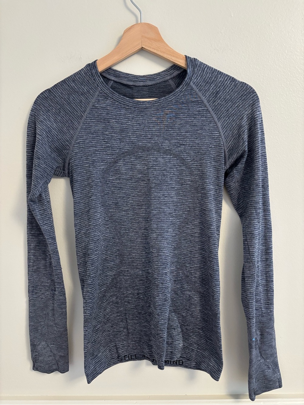 lululemon athletica Heathered Navy Blue Long-Sleeve Tee